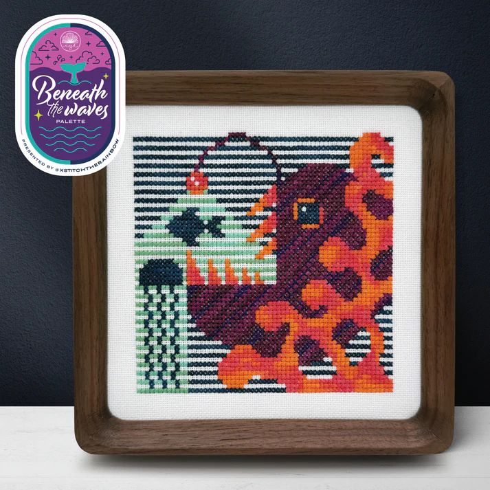 Glow Below by Boomerang Stitches 2026 XStitch the Rainbow collaboration Printed Counted Cross Stitch pattern