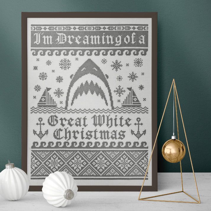 Great White Chistmas by Boomerang Stitches 2024 Printed Counted Cross Stitch pattern
