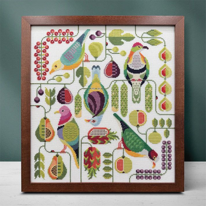 Fruit Dove Frenzy by Boomerang Stitches 2026 Printed Counted Cross Stitch pattern