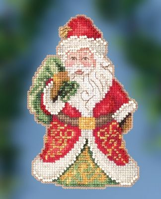 Gift Bearing Santa by Mill Hill 2020 Jim Shore Collection Christmas Ornament beaded cross stitch kit