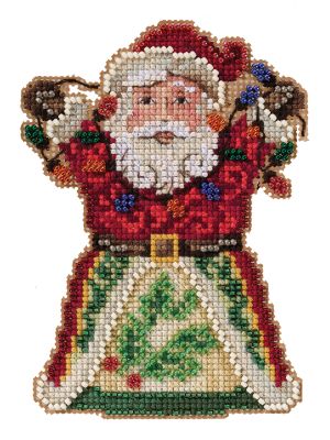 Santa with Lights by Mill Hill 2021 Jim Shore Collection Christmas Ornament beaded cross stitch kit