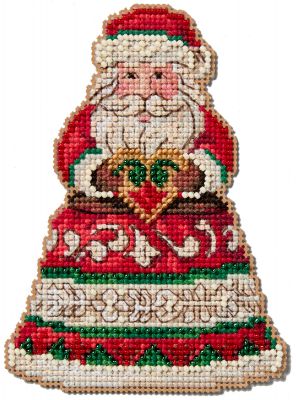 Santa Holding Heart by Mill Hill 2024 Jim Shore Collection Christmas Ornament beaded cross stitch kit