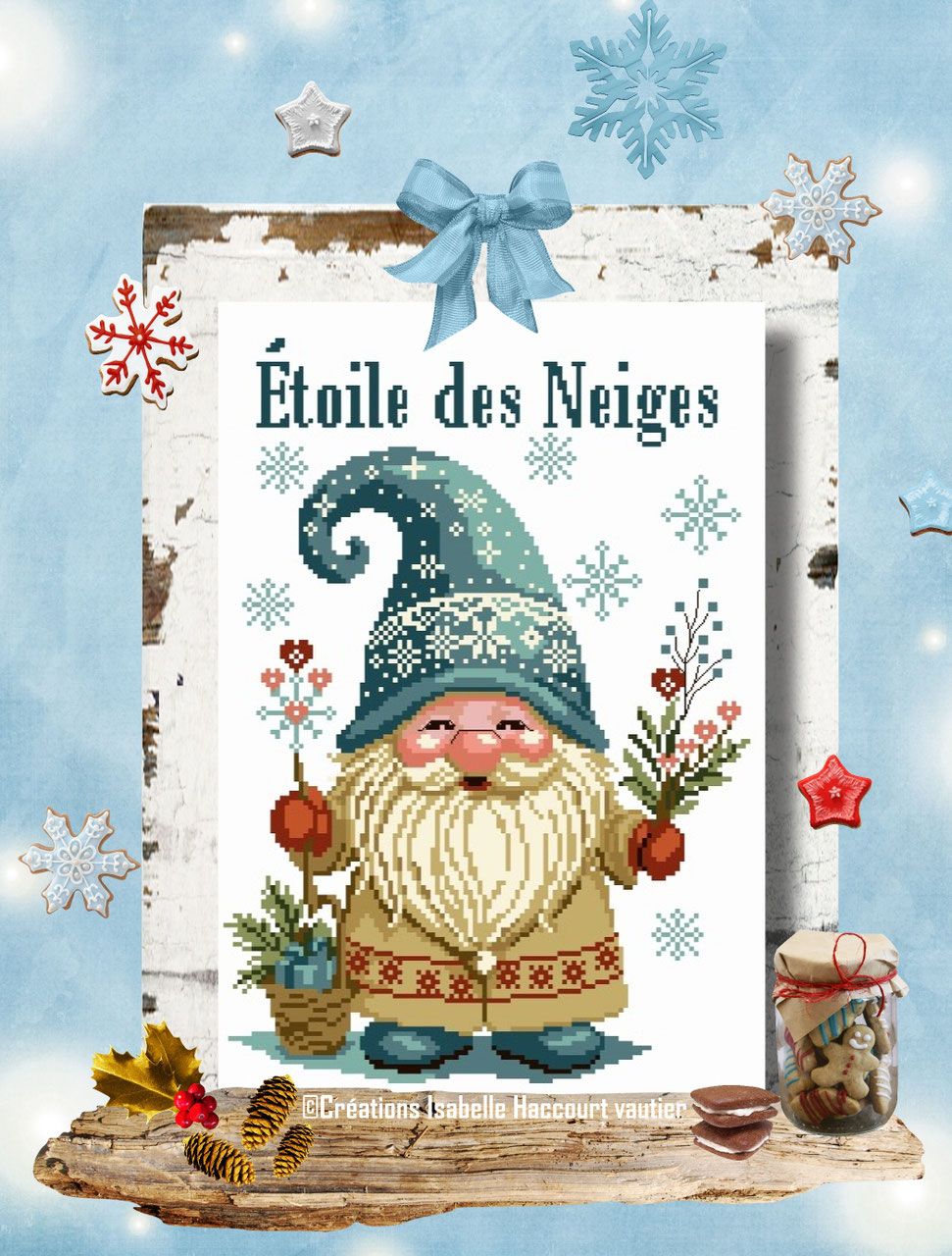 Étoile des Neiges (Snow Star) by Isabelle Haccourt Vautier Printed cross stich pattern