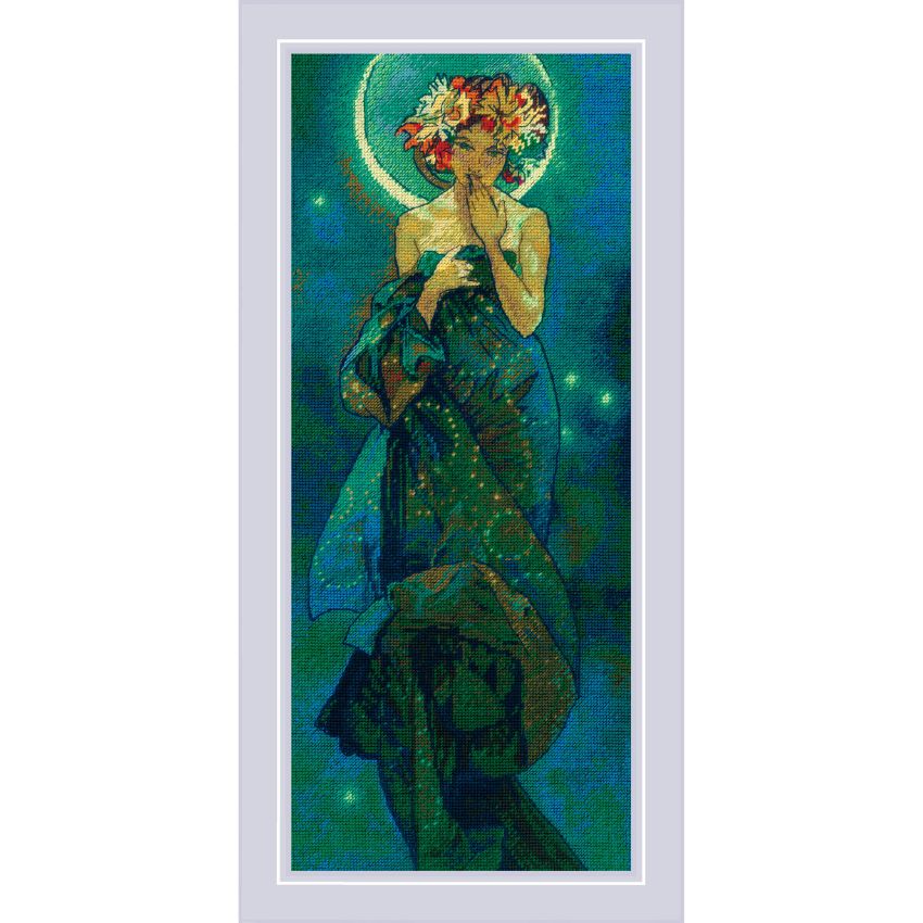 The Moon after A. Mucha’s Painting by Riolis 2025 Museum Collection Counted cross stitch kit