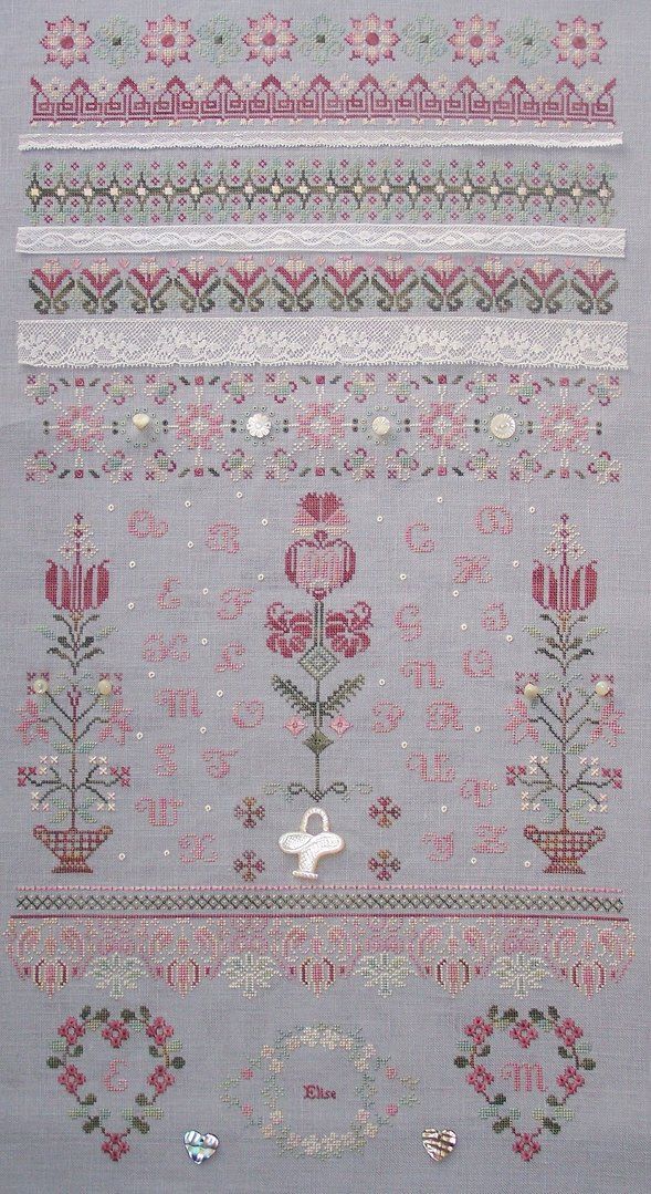 Sampler Brocante (Sampler Flea Market) by Reflets de Soie 2014 Counted cross stitch pattern