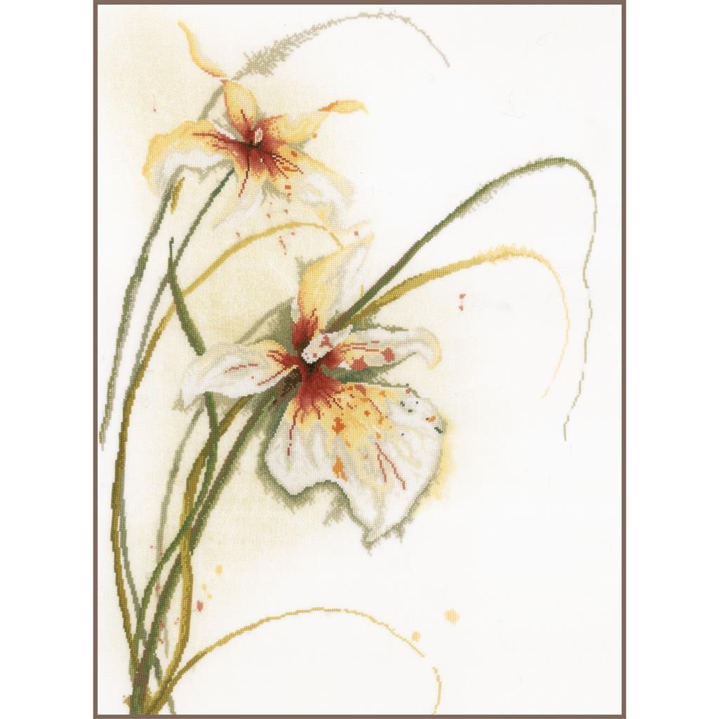 Orchid flower by LanArte Home and Garden Collection Counted cross stitch kit