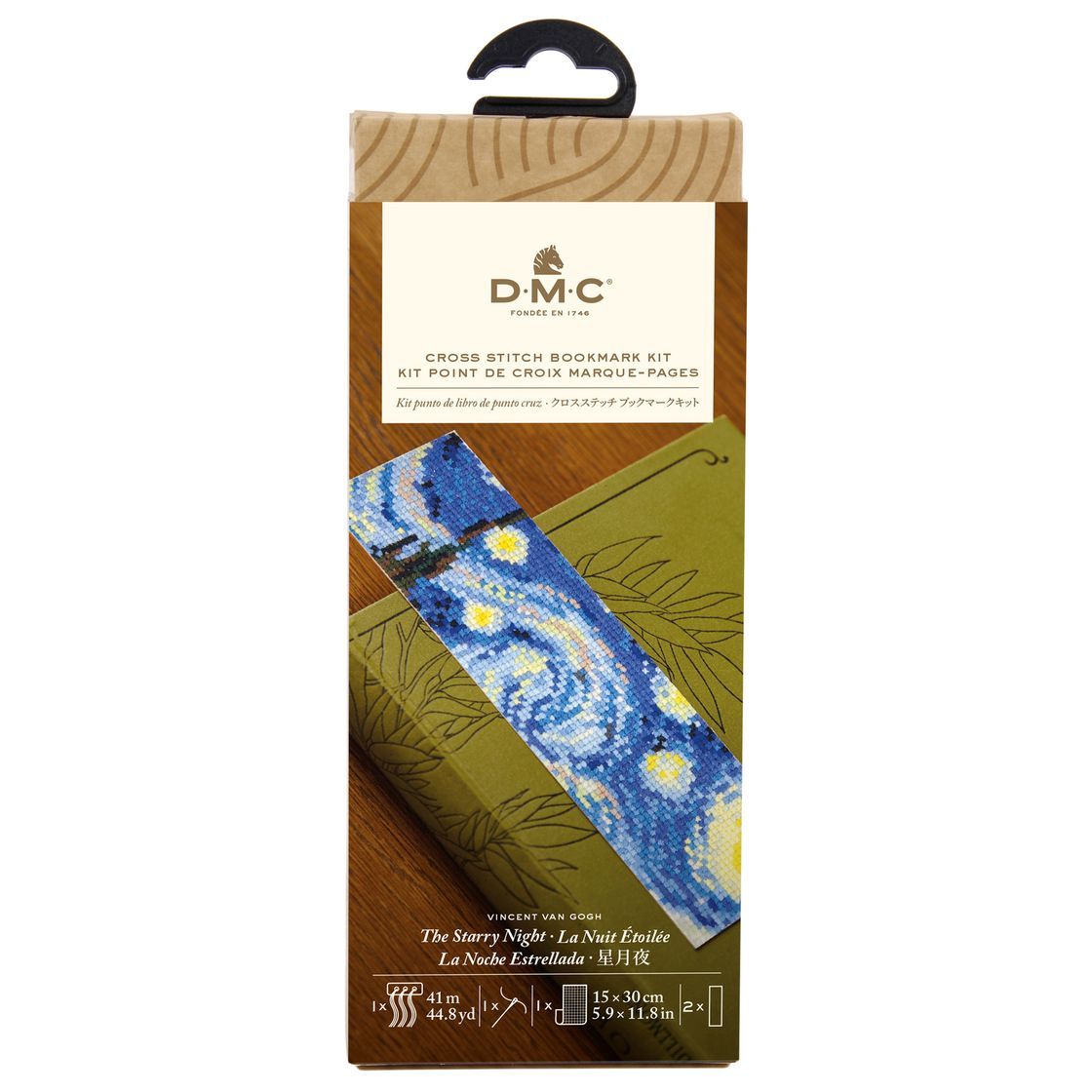 Starry Night By Van Gogh by DMC Collaboration with The National Gallery Bookmark Cross Stitch Kit