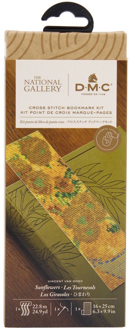 Sunflowers By Van Gogh by DMC Collaboration with The National Gallery Bookmark Cross Stitch Kit