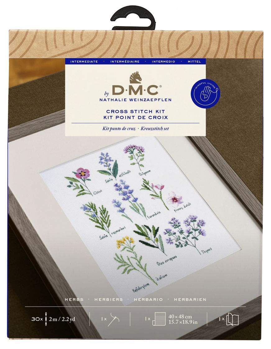 Herbs by DMC designer Nathalie Weinzaepflen Counted Cross Stitch Kit