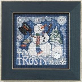 Frosty Snowman by Mill Hill 2010 Winter Series Buttons and Beads Kit Cozy Winter beaded cross stitch kit