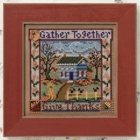 Gather Together by Mill Hill 2010 Autumn Series Buttons and Bead Kit Beaded cross stitch embroidery kit