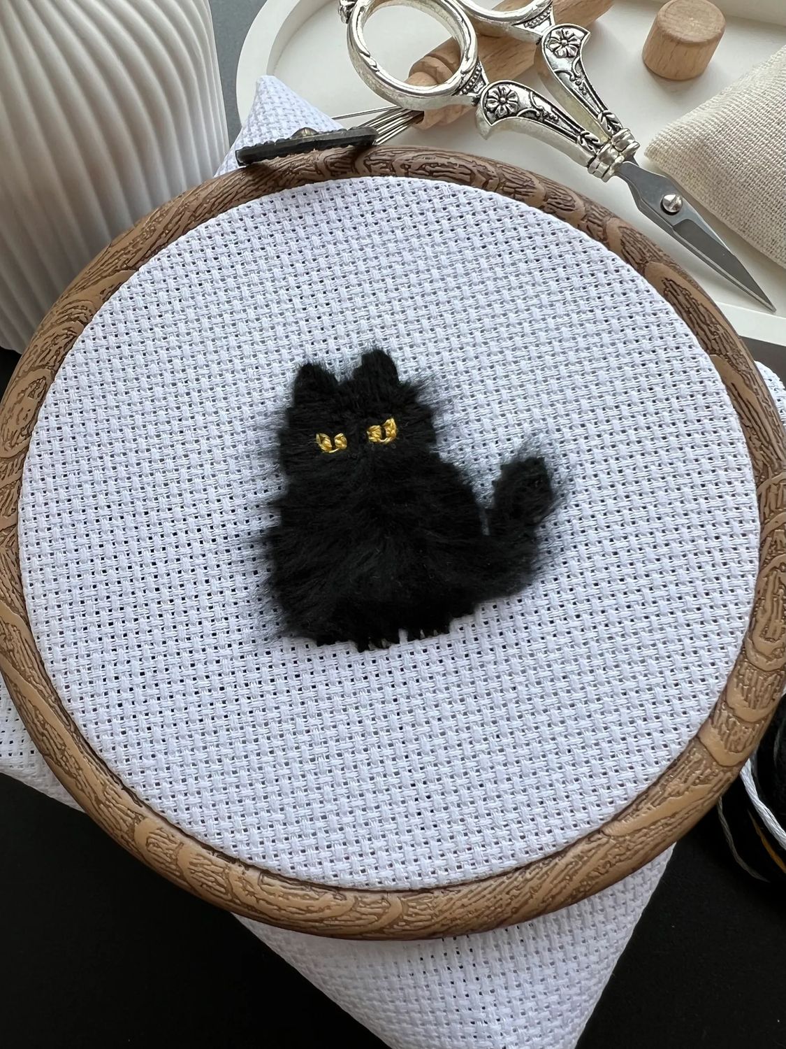 Fluffy Kitty by World of Cross Stitch (Mir Vyshivki) designer Elena Kalaeva Counted cross stitch kit