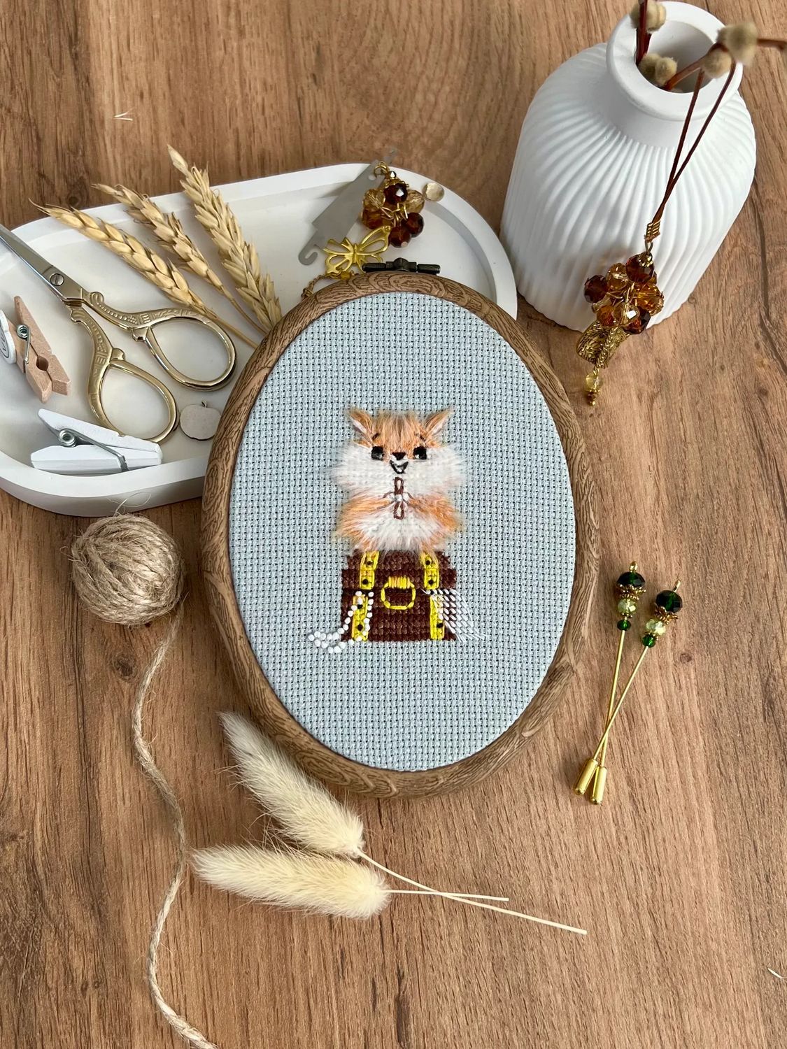 Hamster Hoarder by World of Cross Stitch (Mir Vyshivki), designer Elena Kalaeva Counted cross stitch kit
