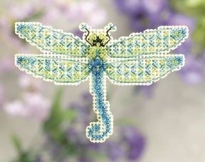Dragonfly by Mill Hill 2011 Spring Bouquet Collection Counted Glass Bead kit with treasures