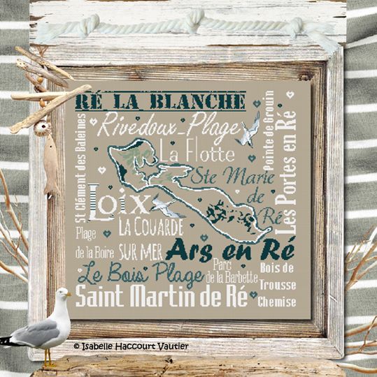 Ile de Ré by Isabelle Haccourt Vautier Collection Brode de Noir by ISA Printed cross-stitch pattern