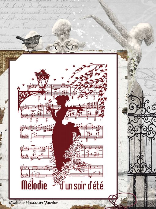 Mélodie d'un soir d'été (Melody of a Summer Evening) by Isabelle Haccourt Vautier Printed cross-stitch pattern