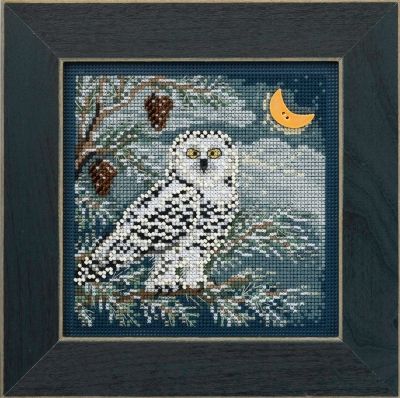 Snowy Owl by Mill Hill 2014 Winter Series Buttons and Bead Collection Beaded cross stitch embroidery kit