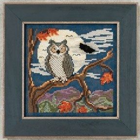Night Owl by Mill Hill 2012 Autumn Series Buttons and Bead Collection Beaded cross stitch embroidery kit