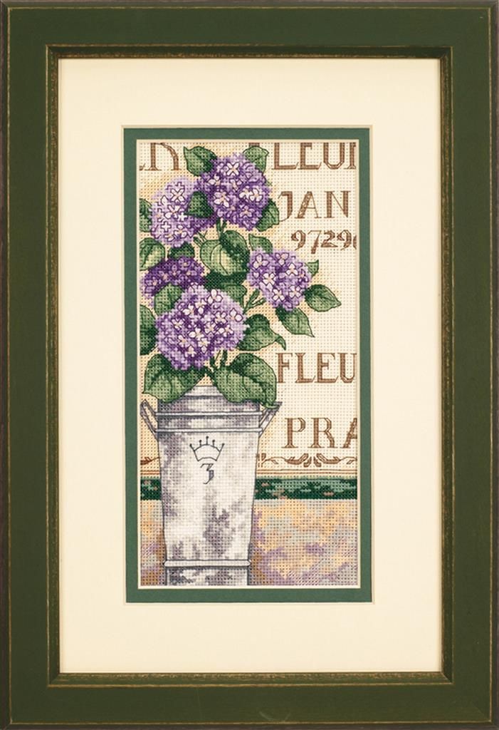 Hydrangea Floral by Dimensions Gold Petites Collection Counted Cross Stitch Kit