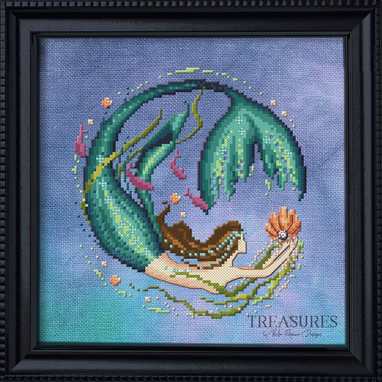 Blue Lagoon Mermaid by Bella Filipina Designs 2023 Treasures Collection Counted Cross-stitch pattern