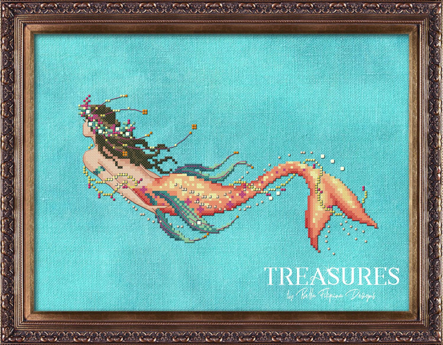 Mermaid Coraline by Bella Filipina Designs 2023 Treasures Collection Counted Cross-stitch pattern