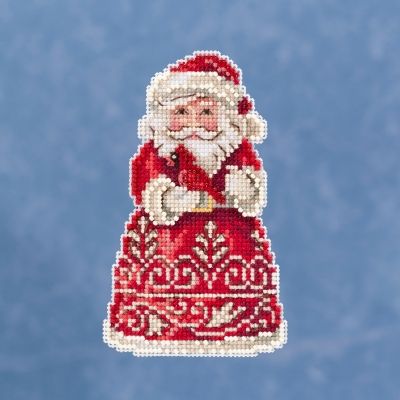 Santa With Cardinal by Mill Hill 2019 Jim Shore Collection Christmas Ornament beaded cross stitch kit