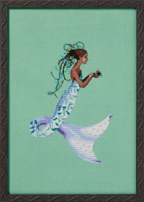 Saint Thomas Mermaid by Nora Corbett Designs 2026 Caribbean Collection Cross stitch pattern, Embellishment Pack