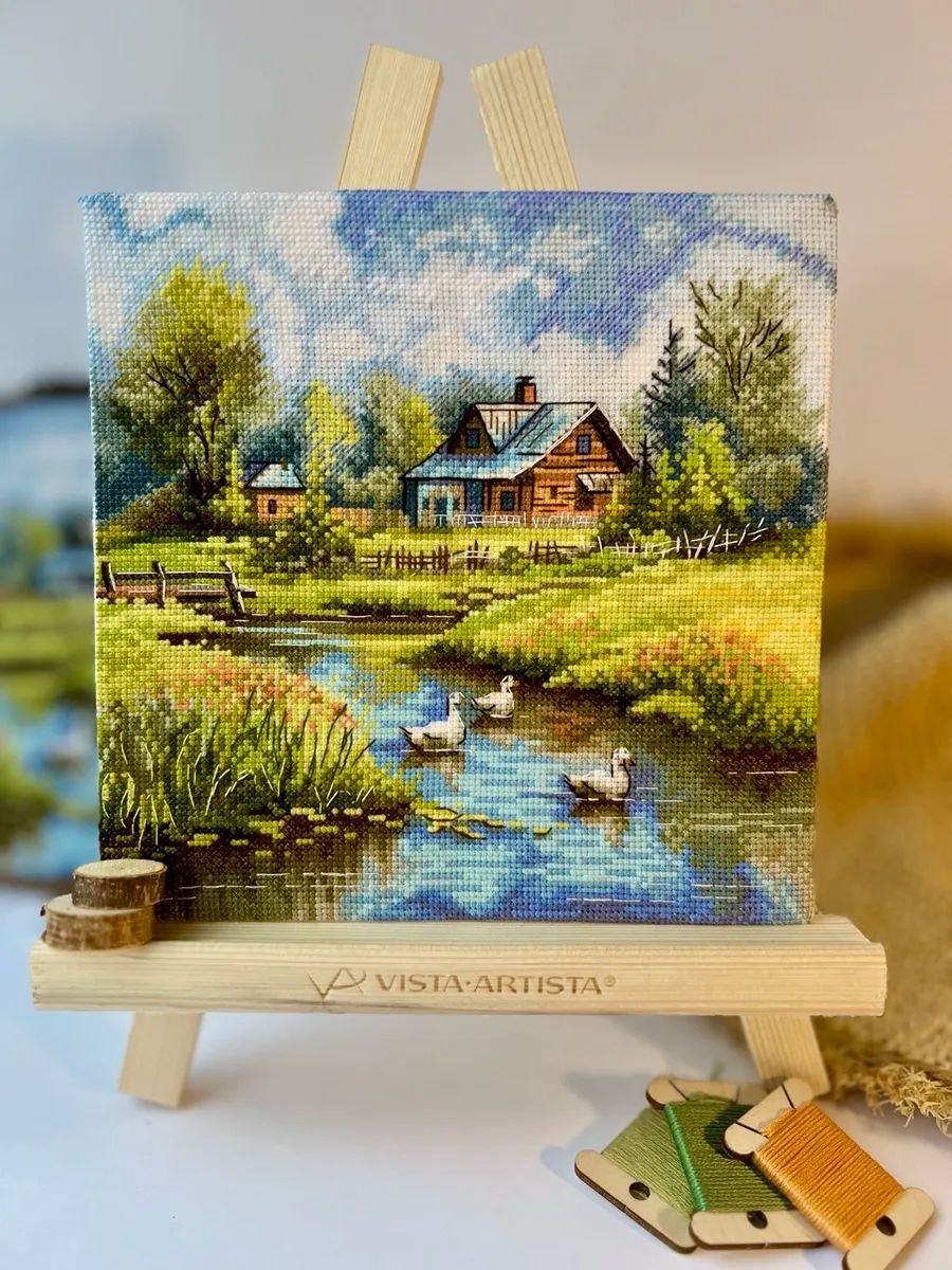 Summer in the Village by World of Cross Stitch (Mir Vyshivki) designer Natalia Yurkevich Counted cross stitch kit