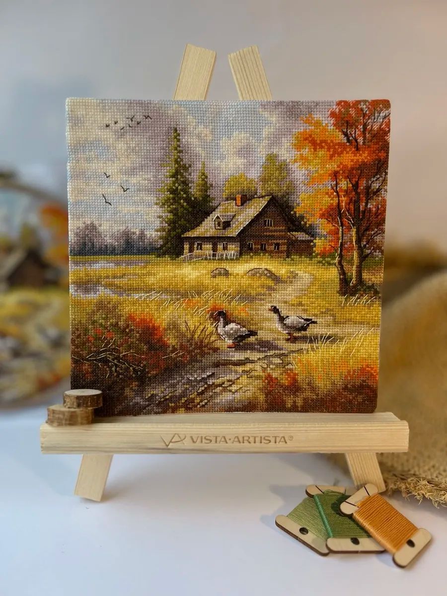 Golden Autumn by World of Cross Stitch (Mir Vyshivki) designer Natalia Yurkevich Counted cross stitch kit