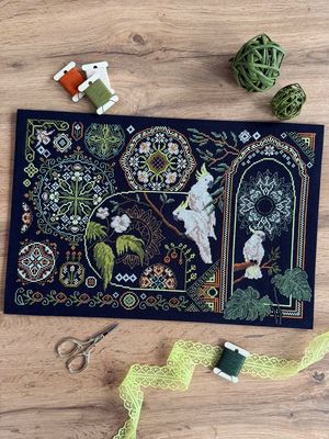 White Parrots by World of Cross Stitch (Mir Vyshivki), designer Magical Thread Counted cross stitch kit
