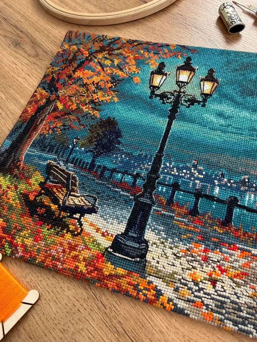 Quiet evening on the promenade by World of Cross Stitch (Mir Vyshivki) designer Lyudmila Korchina Counted cross stitch kit