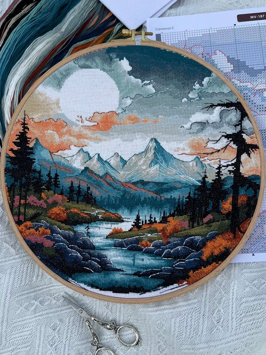 Crystal Ridge by World of Cross Stitch (Mir Vyshivki) designer Zhanna Dik Counted cross stitch kit
