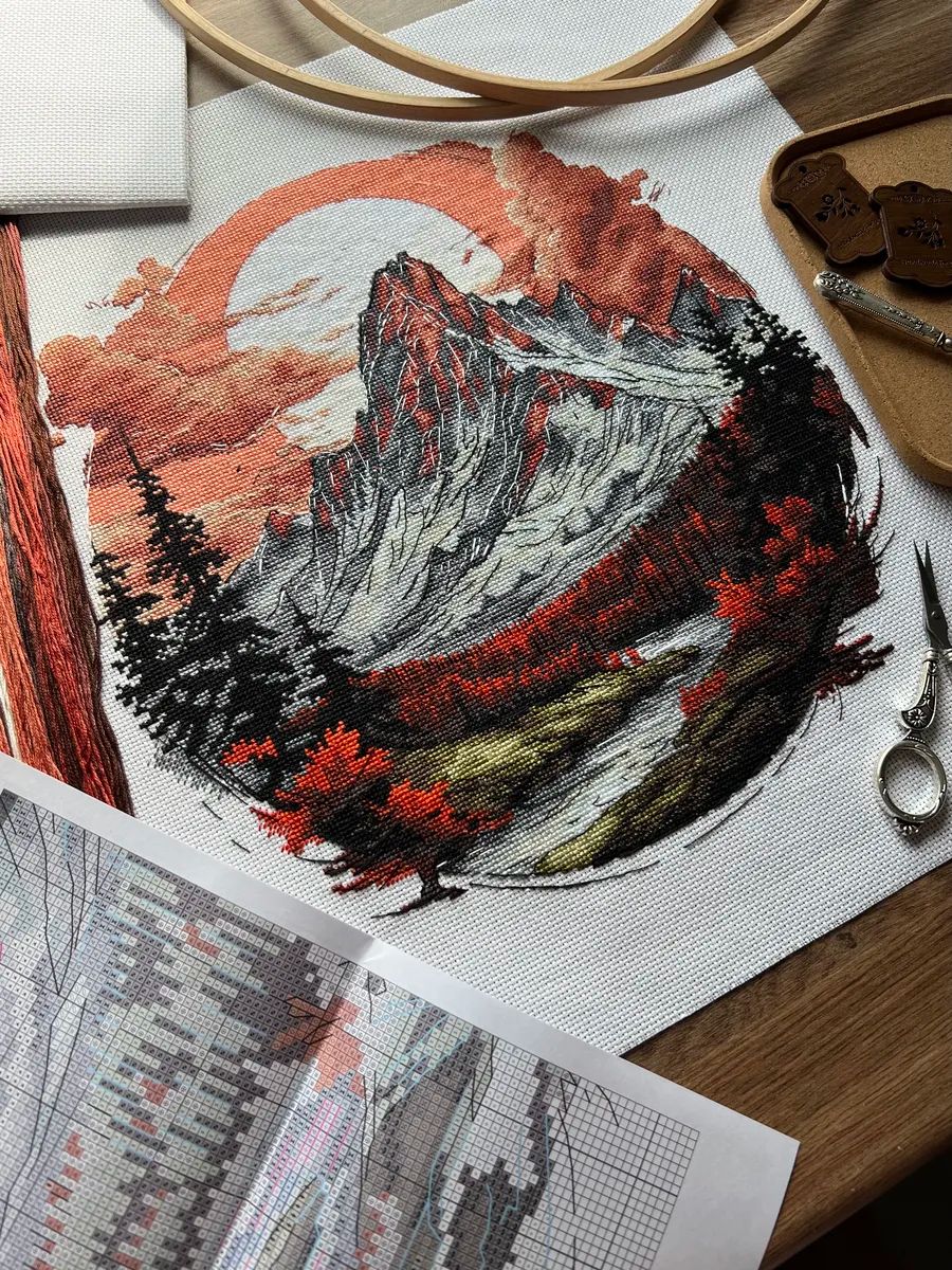 Crimson Peak by World of Cross Stitch (Mir Vyshivki) designer Zhanna Dik Counted cross stitch kit