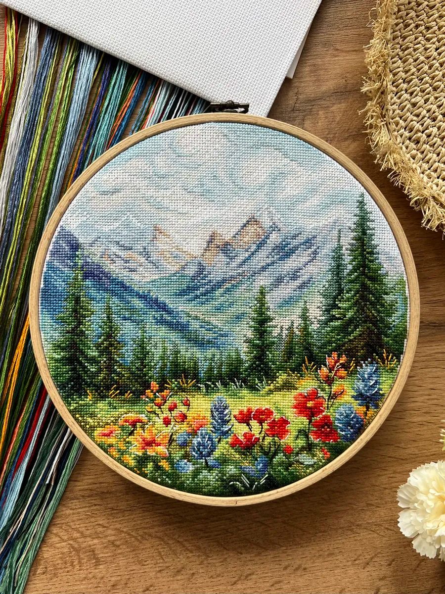 Cycle of Seasons: Spring by World of Cross Stitch (Mir Vyshivki) designer Elena Zhelnovach Counted cross stitch kit