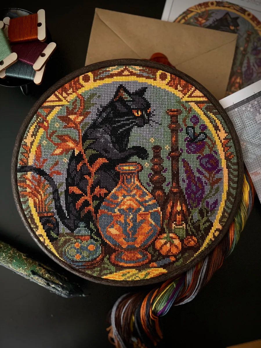 Wizard Cat by World of Cross Stitch (Mir Vyshivki) design by Stitching Land Counted cross stitch kit