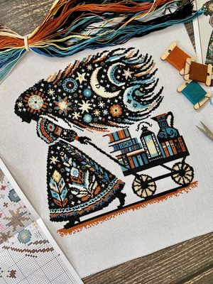 Night and Books by World of Cross Stitch (Mir Vyshivki) Counted cross stitch kit