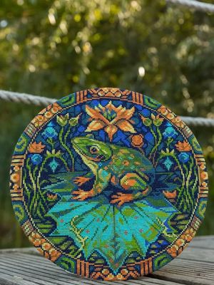 Frog by World of Cross Stitch (Mir Vyshivki) design by Stitching Land Counted cross stitch kit