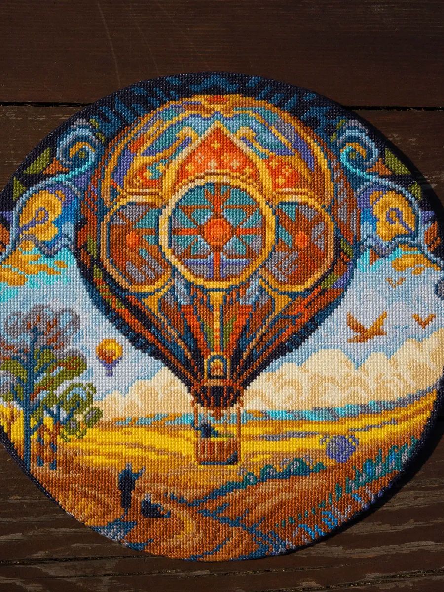 Hot Air Balloon by World of Cross Stitch (Mir Vyshivki) design by Stitching Land Counted cross stitch kit