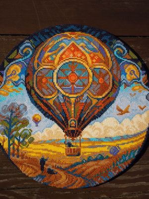 Hot Air Balloon by World of Cross Stitch (Mir Vyshivki) design by Stitching Land Counted cross stitch kit