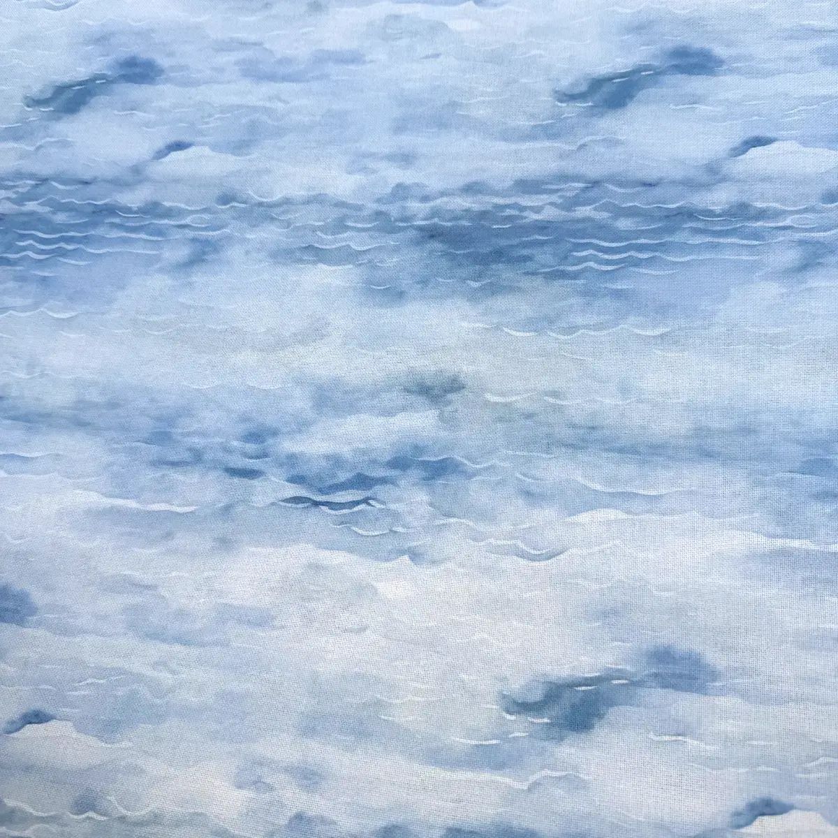 Deep Water Print Lugana Murano 32ct. by Zweigart Premium fabric featuring a gradient blue print, 12" x 18" (Fat Eighth)