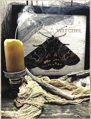 Moth of Mother Shipton by The Primitive Hare, Nashville 2025 Collection Cross-stitch pattern