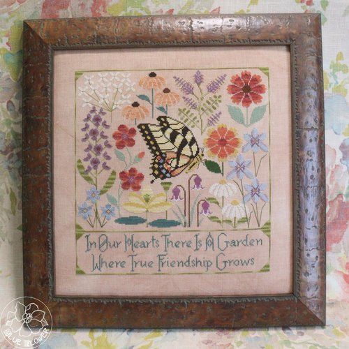 Heart's Garden by The Blue Flower Counted Cross Stitch Pattern and Thread Pack