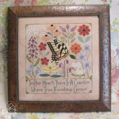 Heart's Garden by The Blue Flower Counted Cross Stitch Pattern and Thread Pack