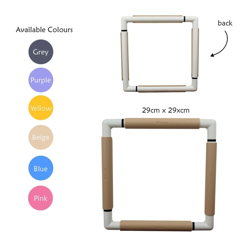 Nurge Embroidery Snap Frame 11.5"x11.5" or 29cm x 29cm, Extension Rods Pack Premium Quality