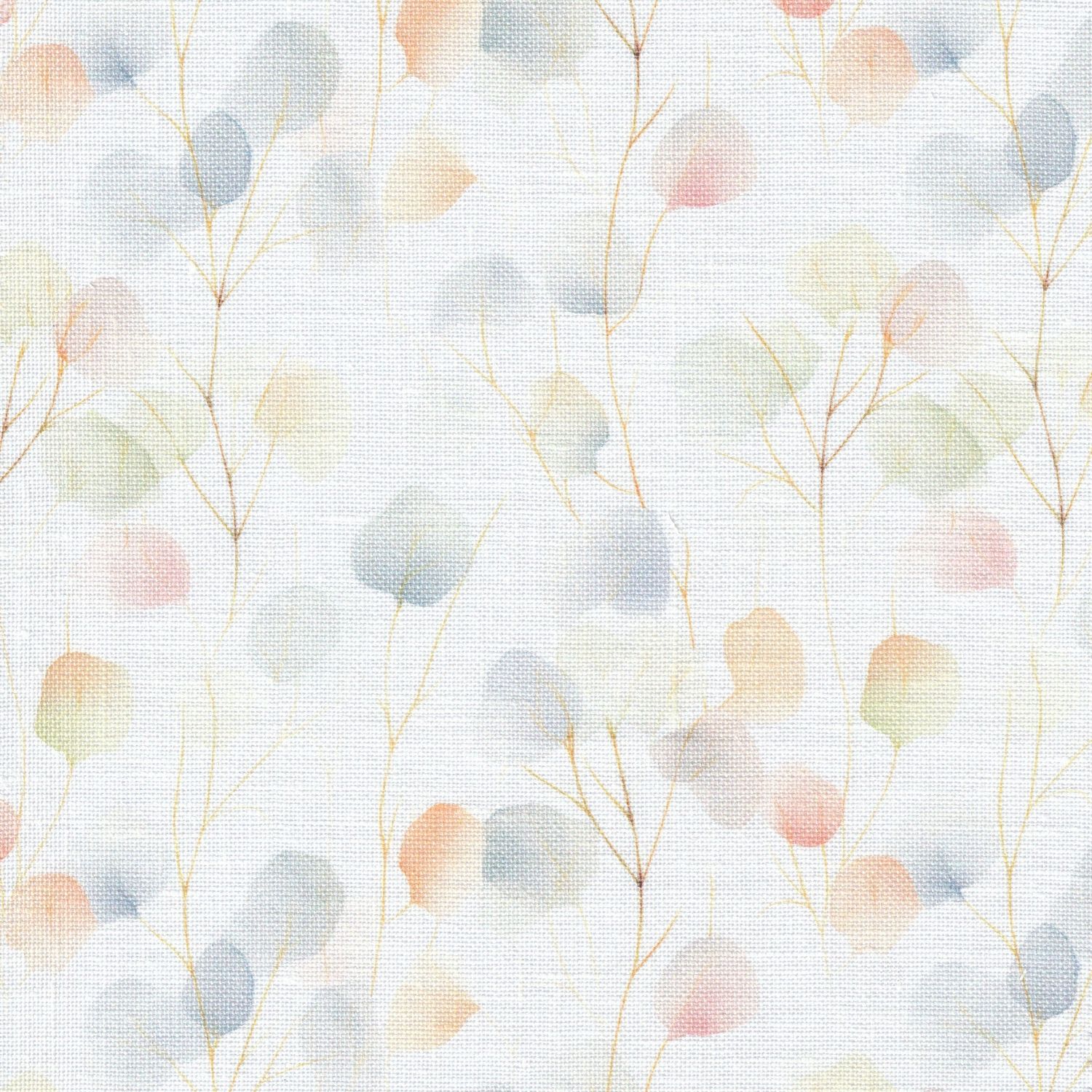 Watercolor Leaves Print Linen - Belfast 32ct. by Zweigart Fabric for embroidery 12" x 18" (Fat Eighth)