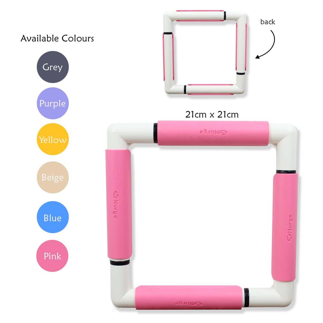 Nurge Embroidery Snap Frame 8"x 8" or 21 cm x 21 cm, Extension Rods Pack Premium Quality