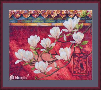 Magnolia by Merejka Counted cross-stitch kit  No paper chart included, digital format only!!!