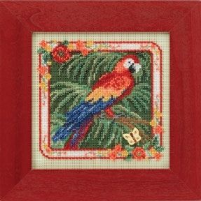 Parrot by Mill Hill 2014 Spring Series Buttons and Bead Collection Beaded cross stitch embroidery kit