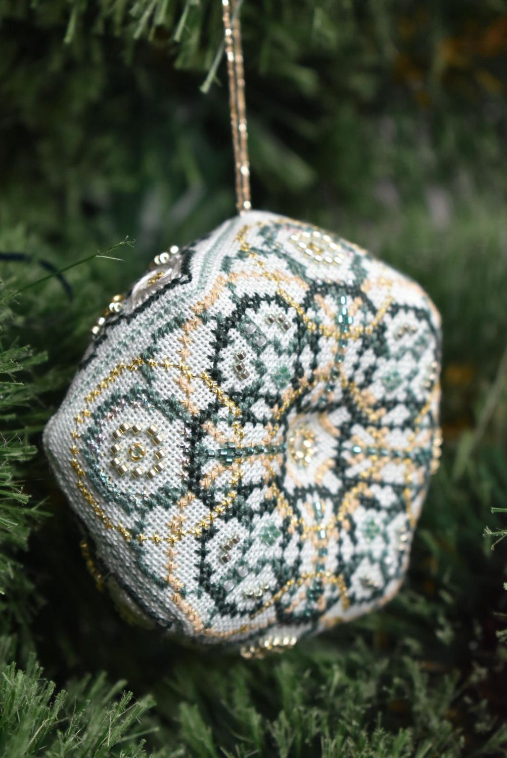 Day 5: Golden rings by MilleFleur 2026 12 Days of Christmas Series Cross Stitch Pattern with Embellishment Pack