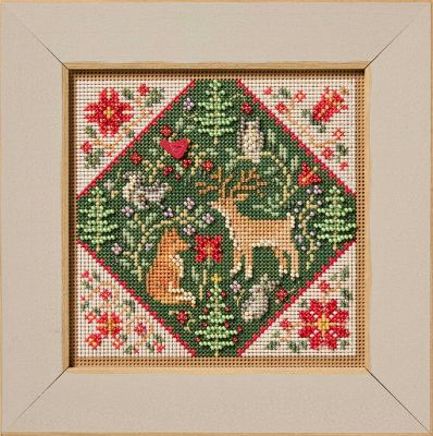 Forest Folk Art by Mill Hill 2026 Winter Series Buttons and Beads Kit Beaded cross stitch kit